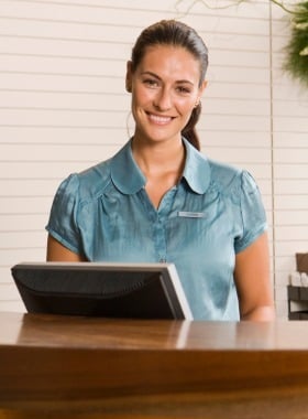 woman smiling